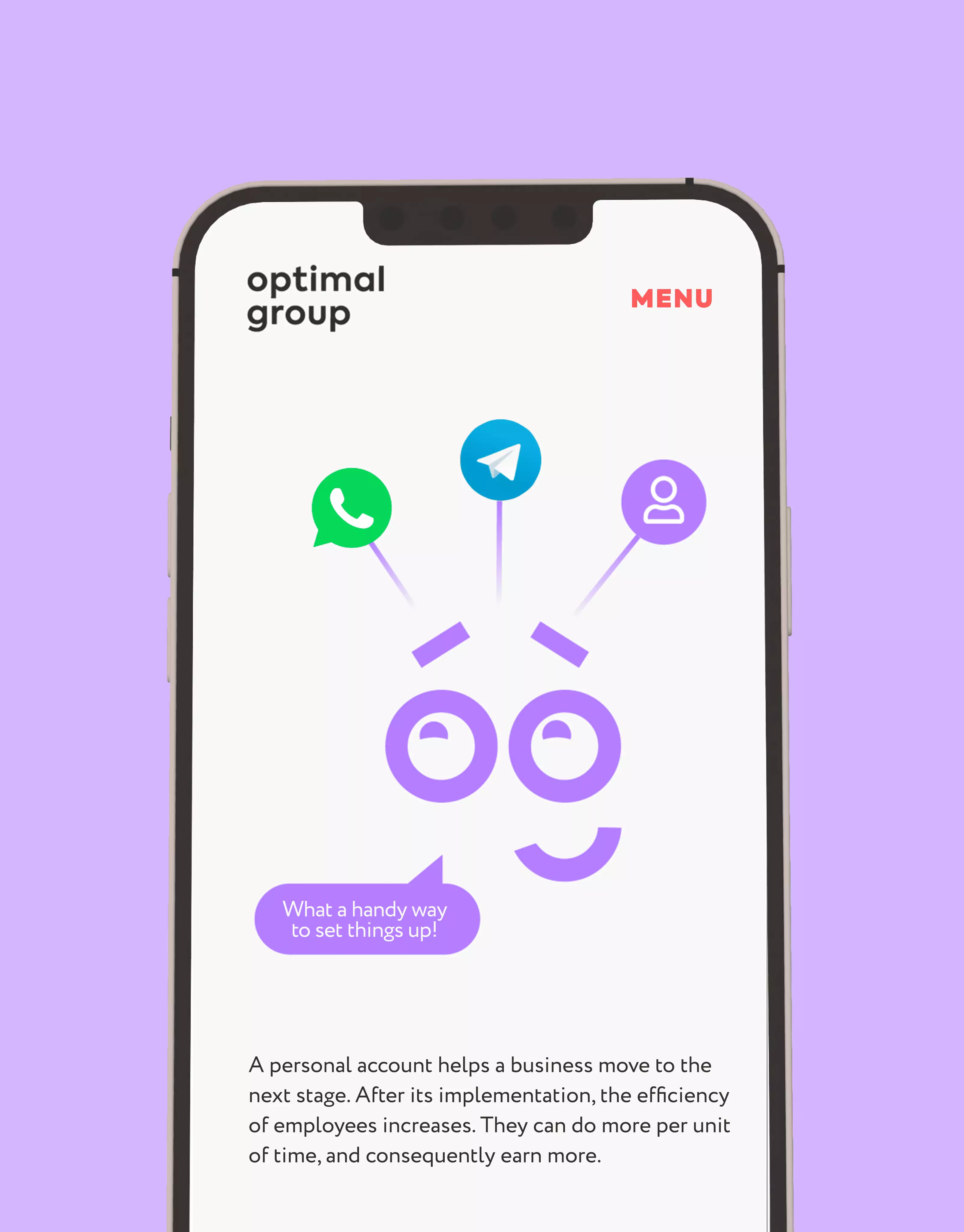 Optimal Group website interface screenshot