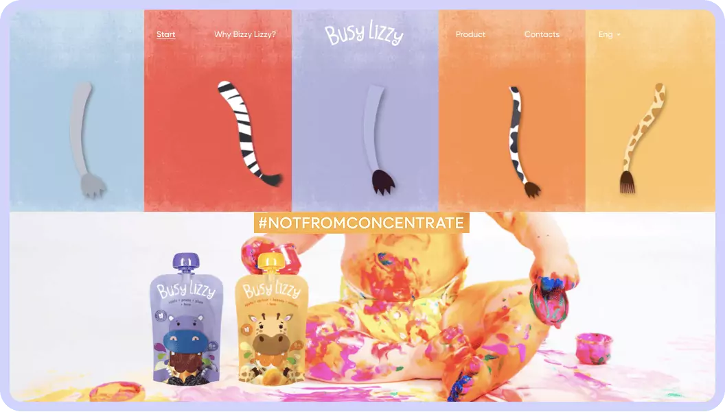 Busy Lizzy project case study screenshot in English